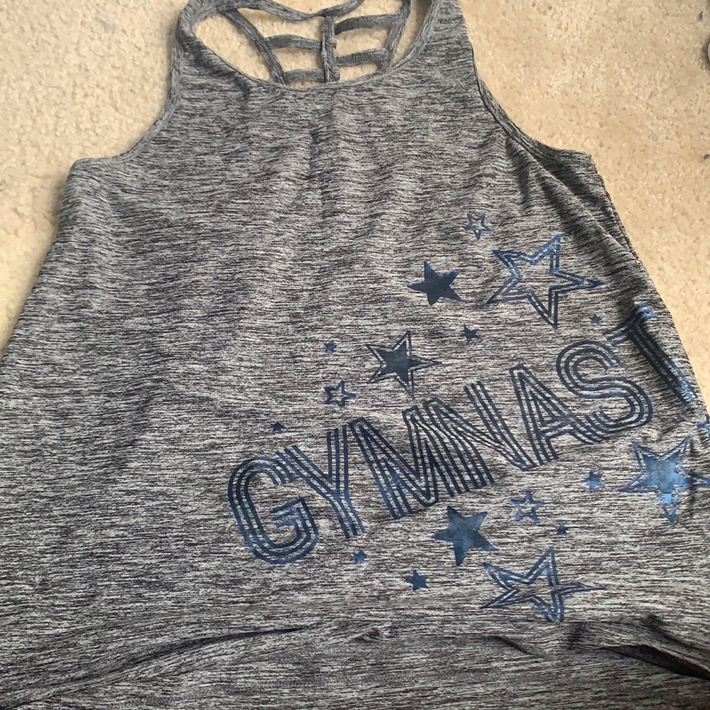 JUSTICE sweatshirt & bra pair.